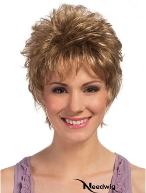 Boycuts Cropped Blonde Curly High Quality Petite Wigs