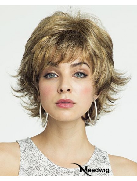 8 inch Affordable Curly Layered Blonde Short Wigs