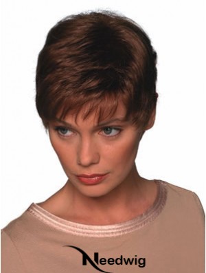 Boycuts Straight Auburn Capless Soft Short Wigs