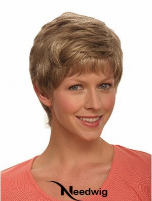 Boycuts Wavy Brown Capless Incredible Short Wigs