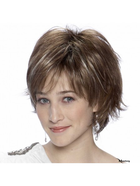 8 inch Hairstyles Straight Layered Brown Short Wigs