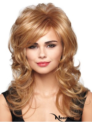 Hairstyles Blonde Wavy With Bangs Capless Long Wigs