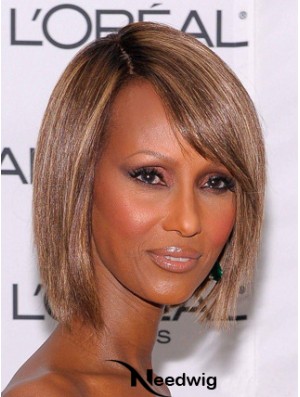 Chin Length Straight Lace Front Brown 10 inch Style Iman Wigs