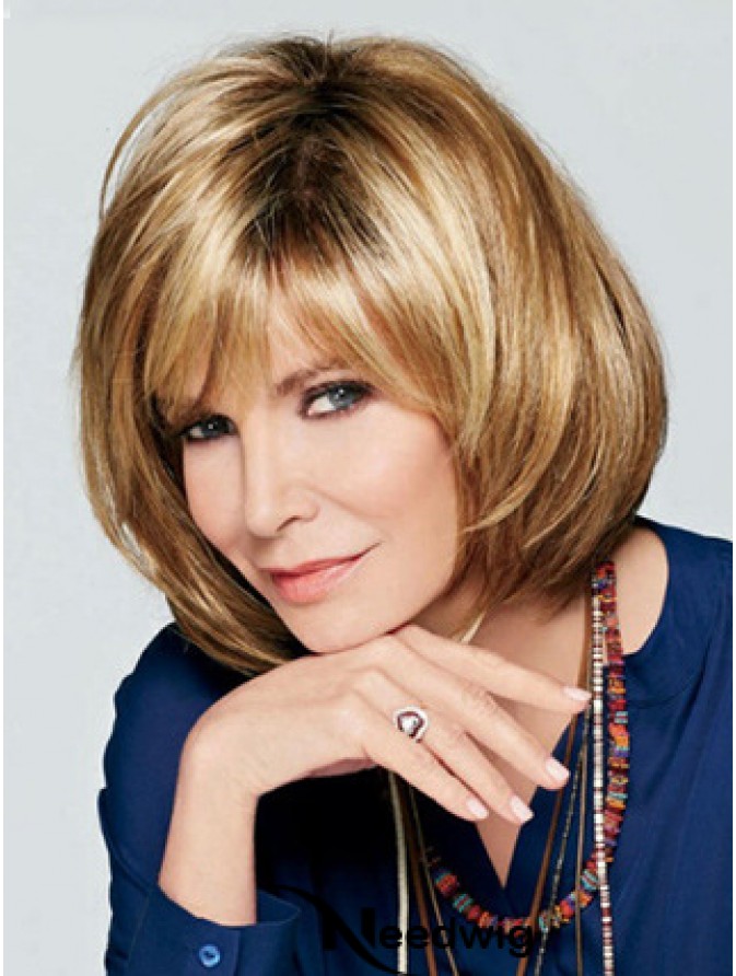 chin-length-wavy-with-bangs-lace-front-brown-best-12-inch-jaclyn-smith-wigs