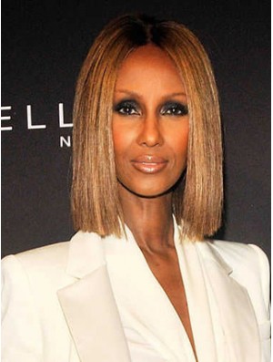 Chin Length Straight Capless Blonde 12 inch Natural Iman Wigs