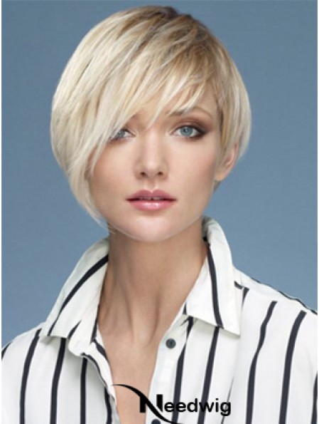 Capless Boycuts Short Straight 10 inch Platinum Blonde Sassy Fashion Wigs