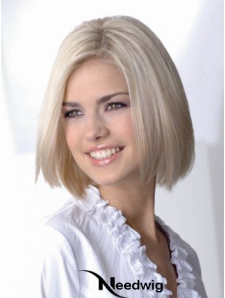 Full Lace Bobs Chin Length Straight 12 inch Platinum Blonde Sassy Fashion Wigs