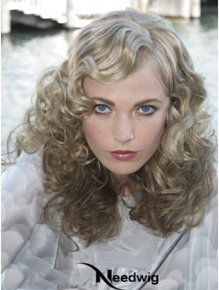 Lace Front Grey Shoulder Length Curly 16 inch Durable Fashion Wigs