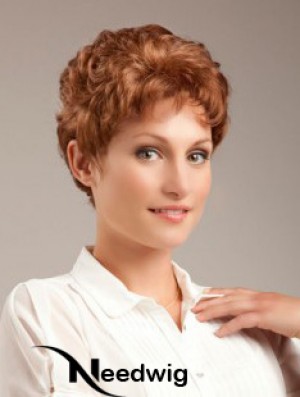 Wavy Auburn Sleek Cropped Classic Wigs