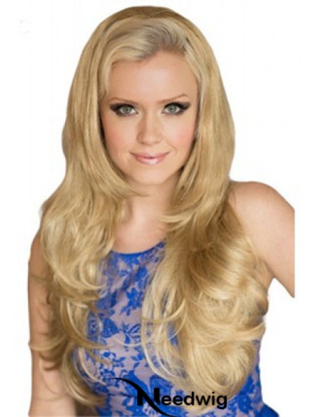 Long Wavy Blonde Exquisite Synthetic Half Wigs
