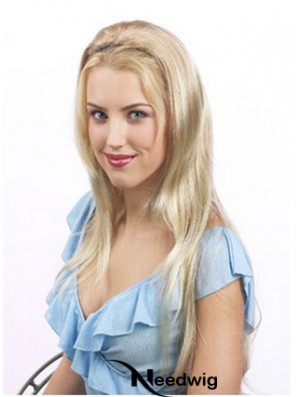 Suitable Blonde Synthetic Straight Hair Falls