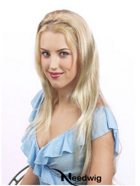 Suitable Blonde Synthetic Straight Hair Falls