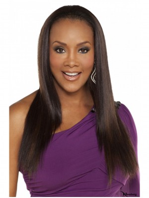 Straight Indian Remy Hair Brown Long Fashionable 3/4 Wigs