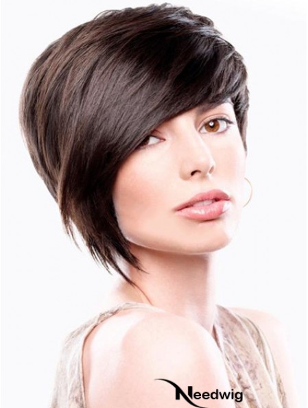 Brown Straight Chin Length Bobs Capless Cheapest Wigs Online