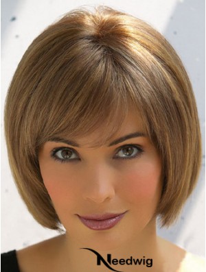 Trendy Brown Remy Human Hair Straight Hair Wigs Online