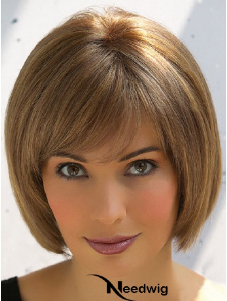 Trendy Brown Remy Human Hair Straight Hair Wigs Online