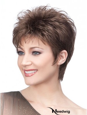 Brown Cropped Straight Boycuts Capless Wig Sales Online