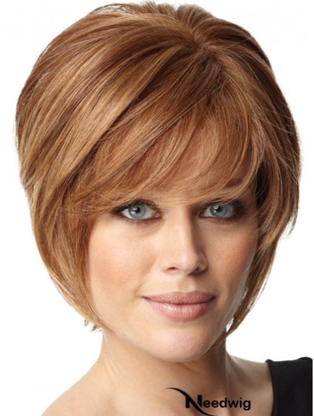 Auburn Straight Chin Length Bobs Capless Cheap Ladies Wigs UK