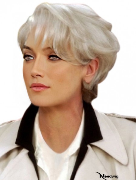 Wigs Cheap With Capless Wavy Style Grey Cut