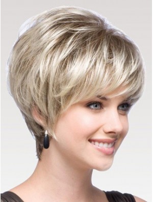 Capless Straight Layered Short 8 inch Modern Human Hair Wigs