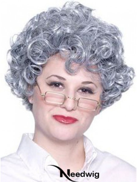 Curly Lace Front 8 inch Best Short Grey Wigs