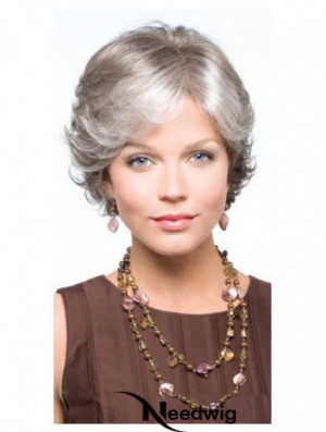 Synthetic Fabulous Short Wavy Grey Wigs