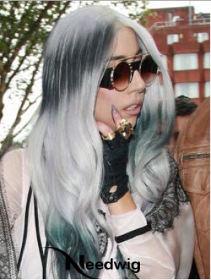 Fashionable Long Wavy 20 inch Synthetic Grey Wigs