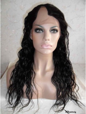 Fabulous Black Long Wavy U Part Wigs