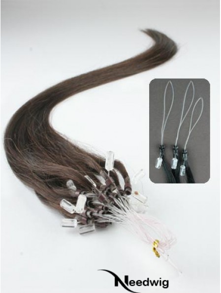 Exquisite Brown Straight Micro Loop Ring Hair Extensions