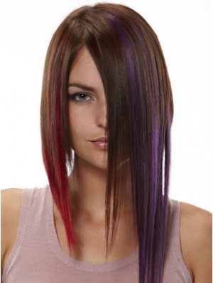 Modern Red Straight Remy Human Hair Clip In Hair Extensions