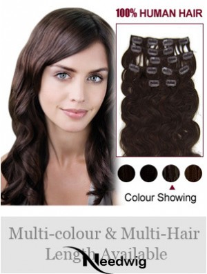 Best Brown Wavy Remy Human Hair Clip In Hair Extensions