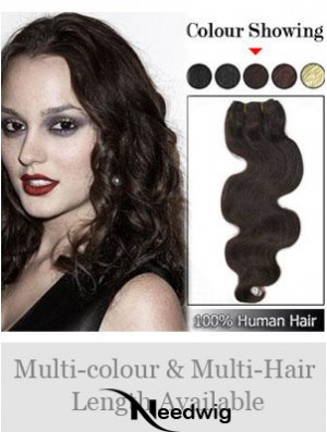 Wavy Remy Human Hair Brown Sassy Weft Extensions