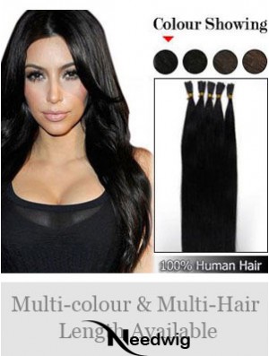 Black Straight Stick/I Tip Hair Extensions