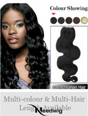 Wavy Remy Human Hair Black Amazing Weft Extensions