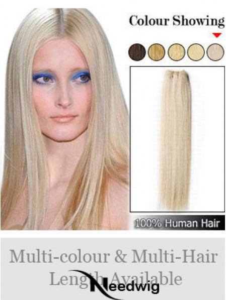 Straight Remy Human Hair Blonde Exquisite Weft Extensions