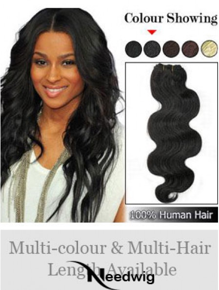 Wavy Remy Human Hair Black Perfect Weft Extensions