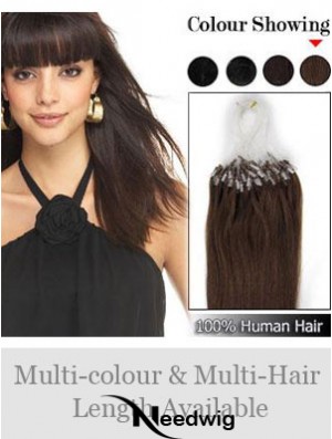 Flexibility Brown Straight Micro Loop Ring Hair Extensions