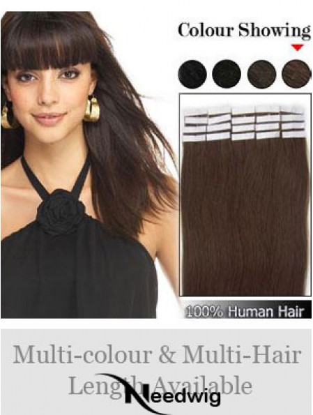 Brown Straight Great Remy Human Hair Tape In Hair Extensions