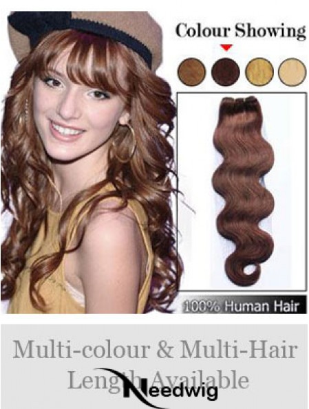 Wavy Remy Human Hair Auburn Cheap Weft Extensions