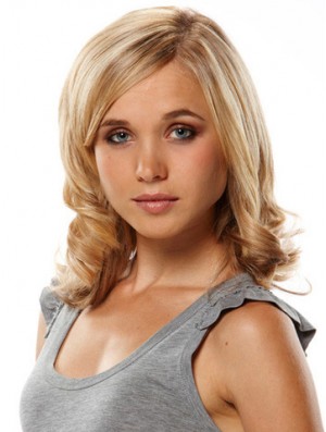 Great Blonde Curly Remy Human Hair Clip In Hair Extensions