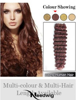 Wavy Remy Human Hair Auburn High Quality Weft Extensions