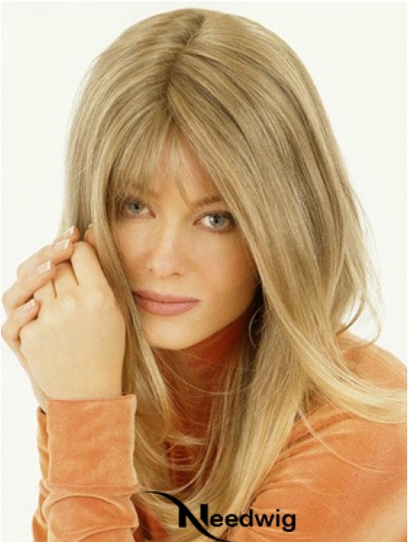 Wig Falls Long Length Straight Style Blonde Color