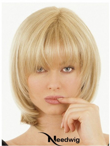 Half Wigs With Remy Straight Style Blonde Color