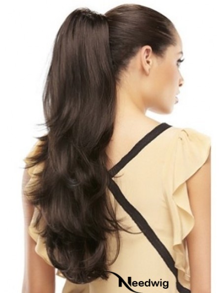 Designed Wavy Brown Ponytails