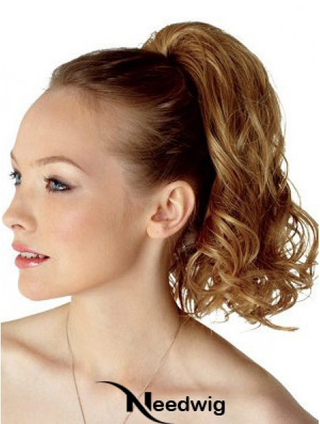 Top Brown Curly Synthetic Clip In Hairpieces